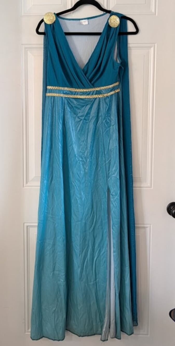Spirit Halloween Roman Goddess Costume Size Adult M with accessories